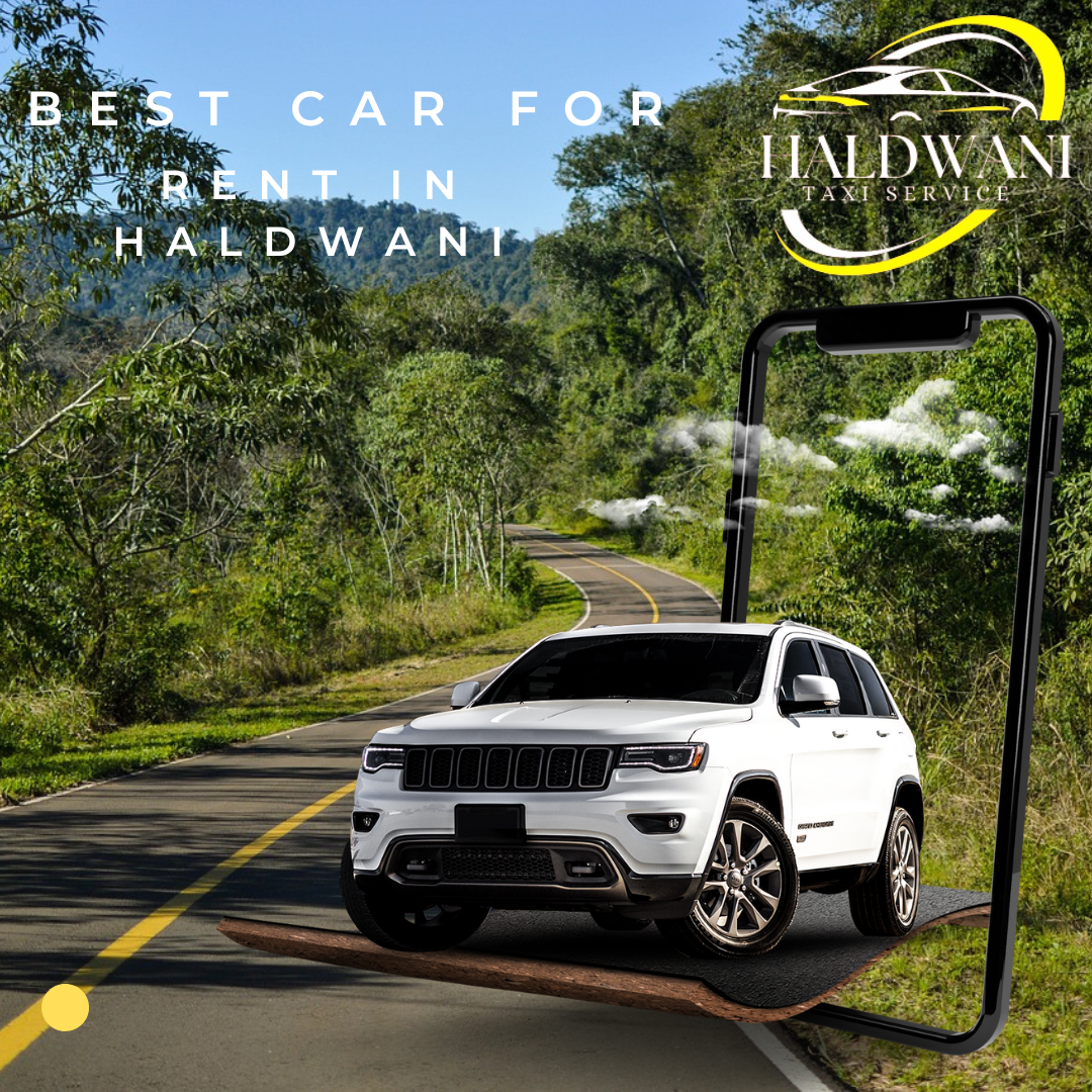 Taxi Service in Haldwani- A white taxi on hilly road with natural beauty.